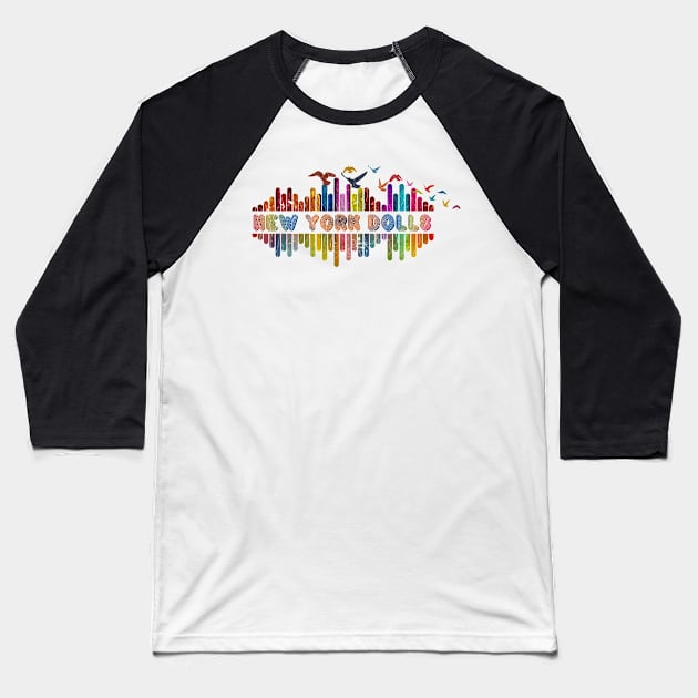 Tone Color Wave With Name-New York Dolls Baseball T-Shirt by Mysimplicity.art